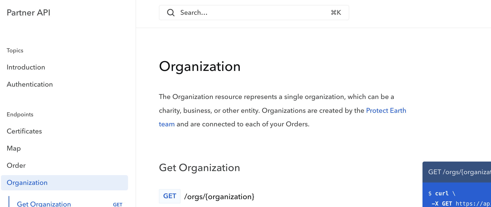 A screenshot of Bump.sh generated API documentation on the Operations tag page, with the Markdown from the above example rendered as HTML including a link to the contact us page.